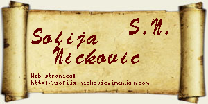 Sofija Ničković vizit kartica